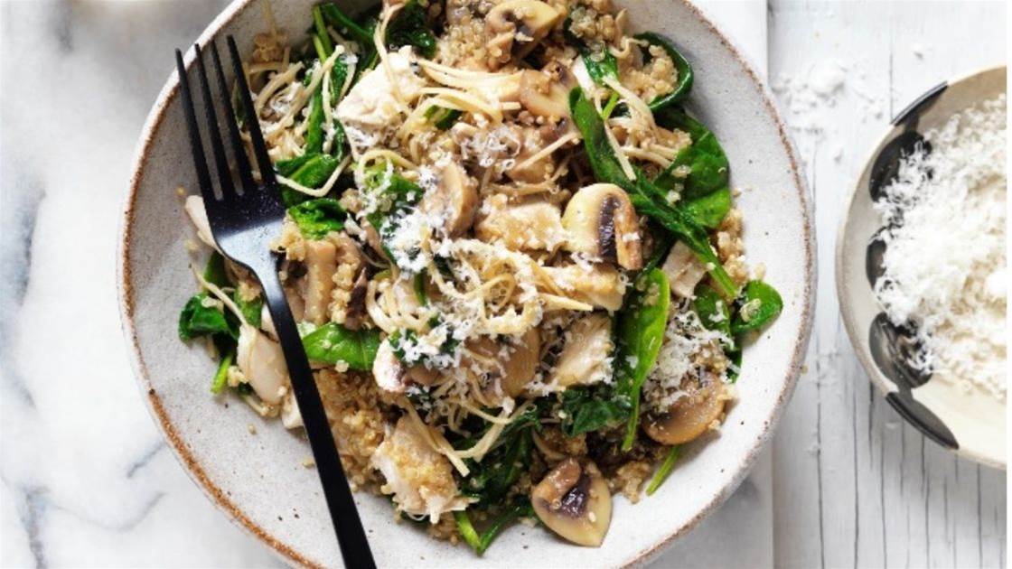 Faye James' Mushroom & chicken quinoa risotto