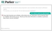 Parker chatbot can tell you if you need to report a data breach
