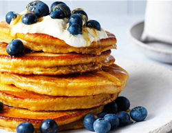 Faye James' Pumpkin & blueberry pancakes