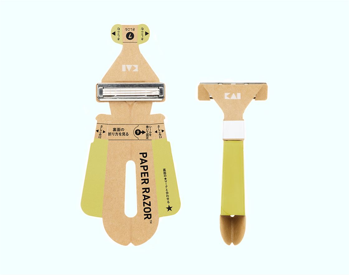 this origami-inspired razor is made of paper this origami-inspired razor is made of paper