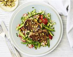 Tiff Hall's Lamb with Quinoa & Asparagus Tabbouleh