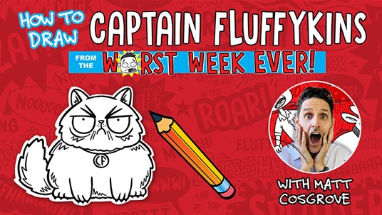 How to Draw Captain Fluffykins from Worst Week Ever: Monday