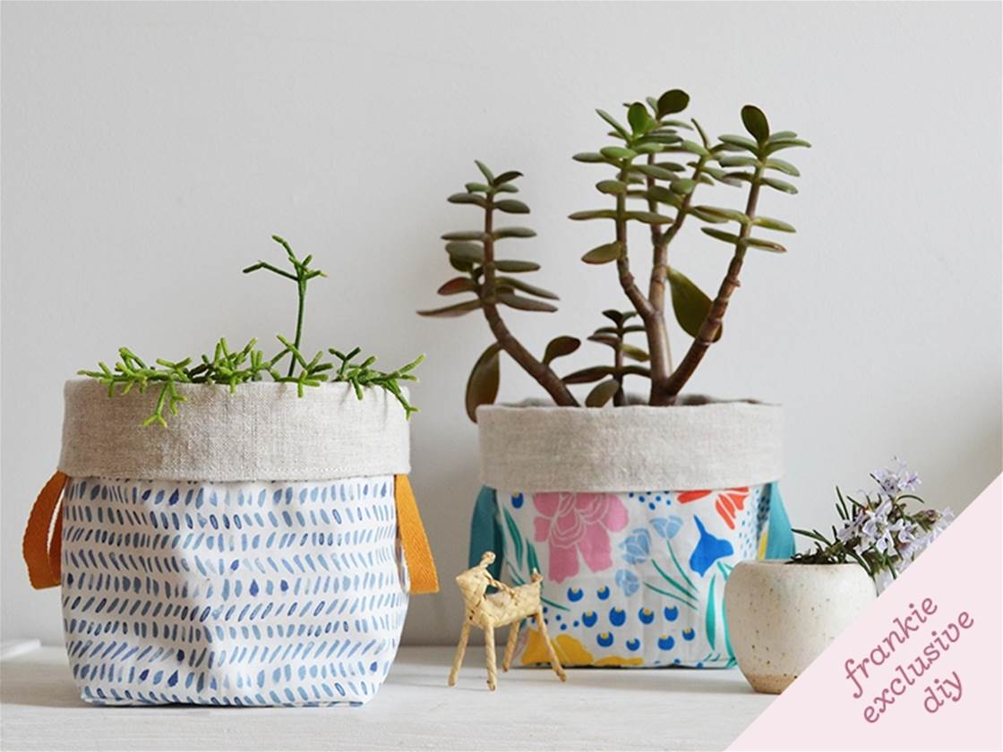 frankie exclusive diy: little fabric planters