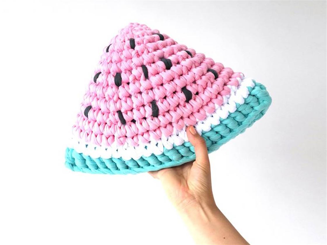 a (juice-free) watermelon cushion a (juice-free) watermelon cushion