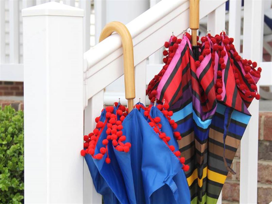 diy pom pom umbrella diy pom pom umbrella