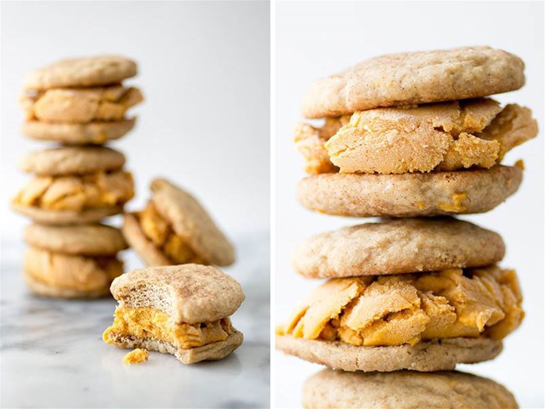 snickerdoodle and pumpkin ice cream sandwiches snickerdoodle and pumpkin ice cream sandwiches