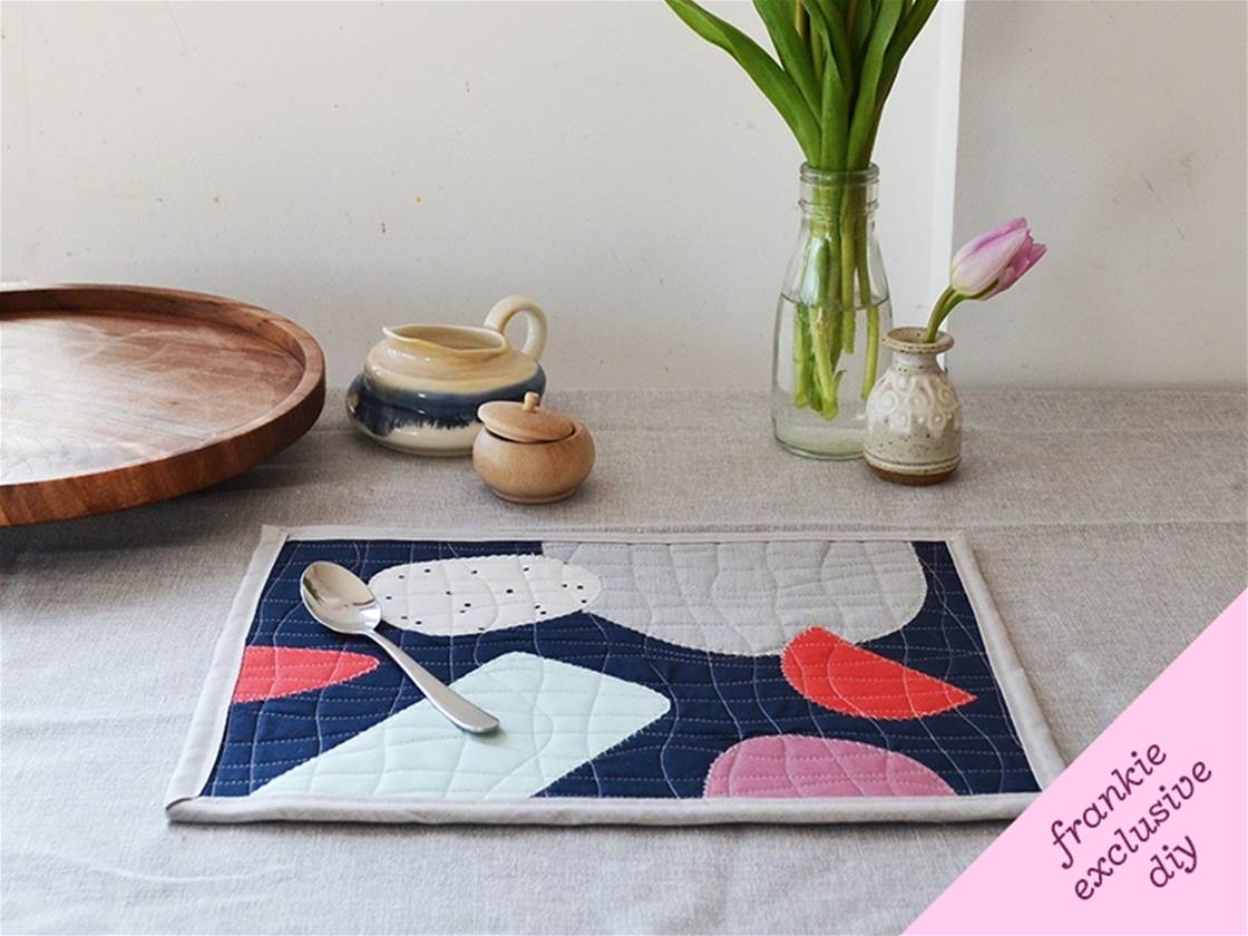 frankie exclusive diy: abstract quilted placemats