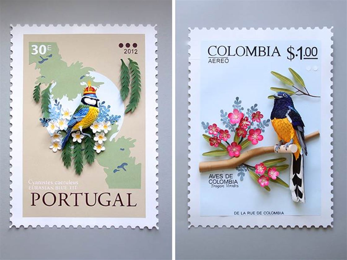 diana beltran herrera’s three-dimensional bird stamps diana beltran herrera’s three-dimensional bird stamps
