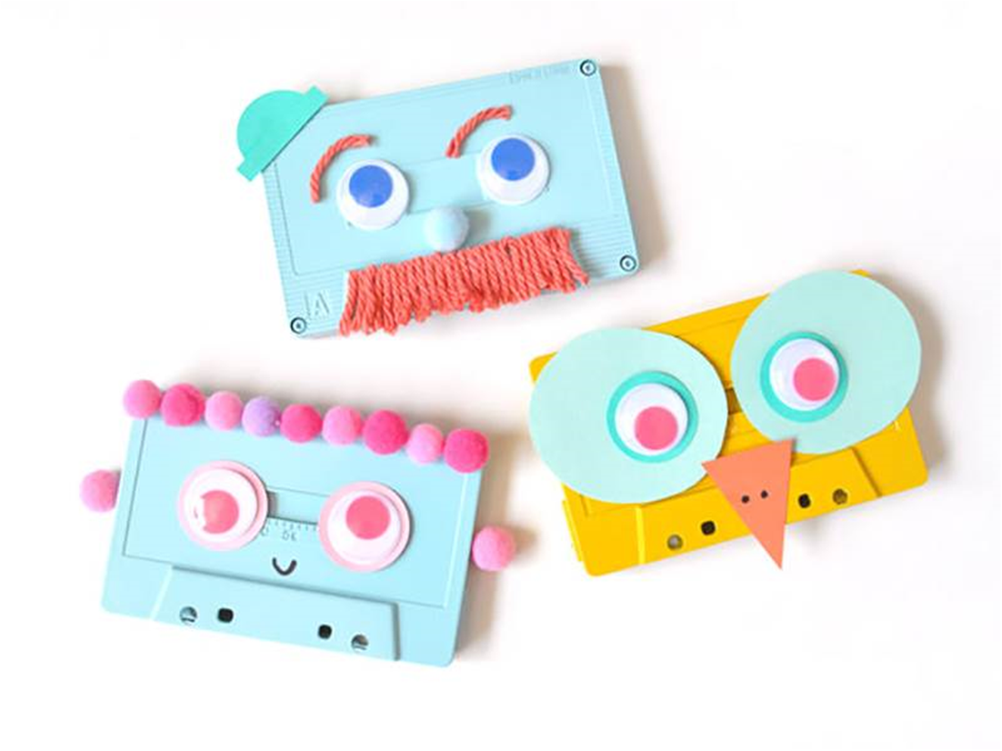 diy recycled cassette faces diy recycled cassette faces