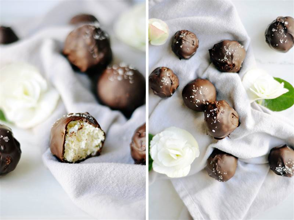 salted dark chocolate coconut bites salted dark chocolate coconut bites