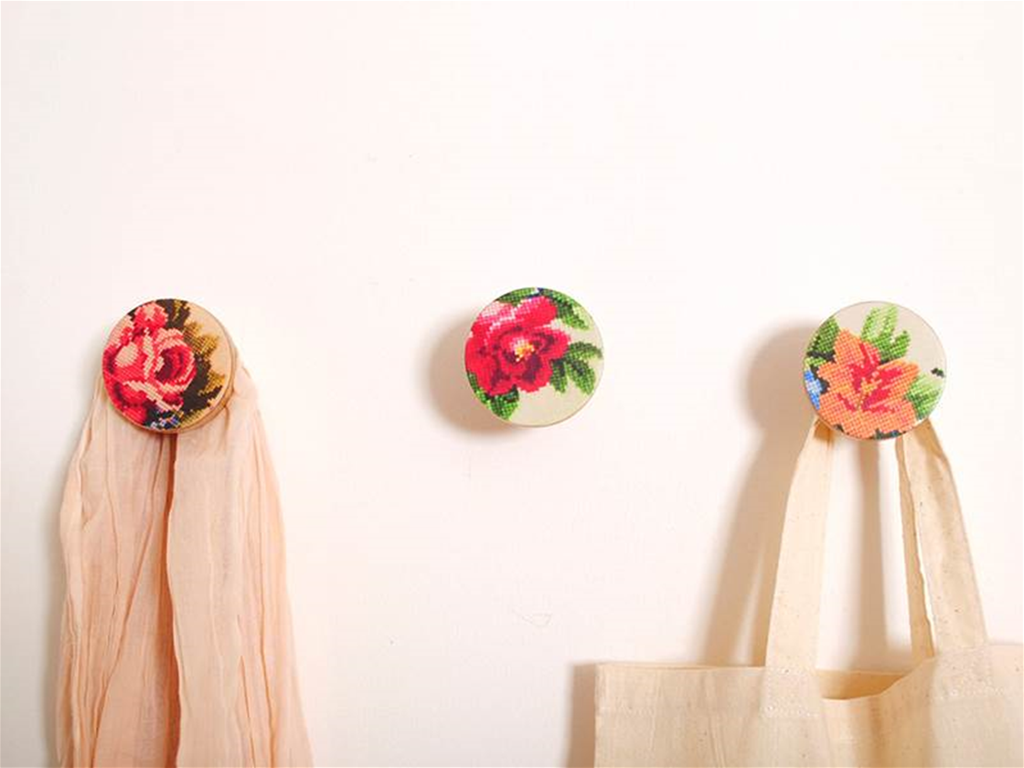 vintage embroidery wall hooks vintage embroidery wall hooks