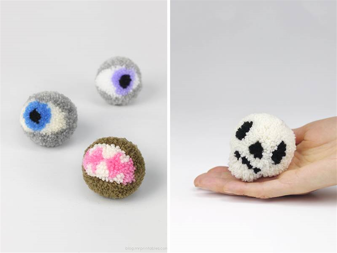 diy hallowen pom poms diy hallowen pom poms