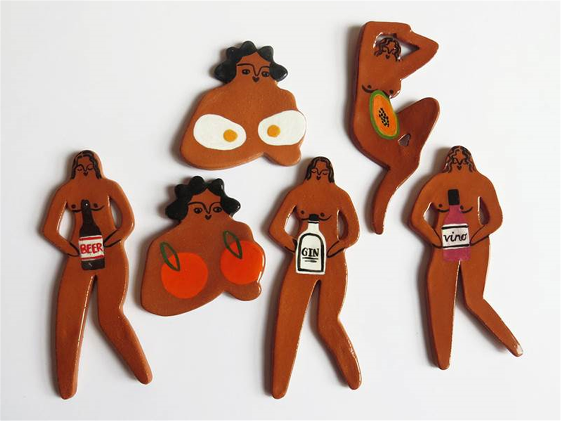 nudes with foods terracotta fridge magnets nudes with foods terracotta fridge magnets
