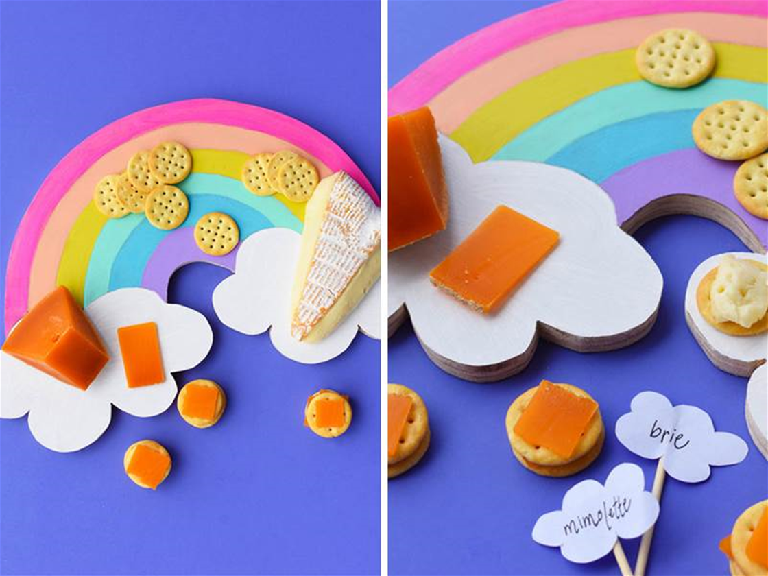 diy rainbow cheese board diy rainbow cheese board