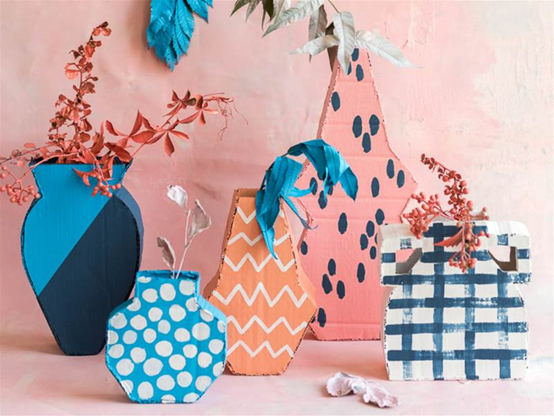diy painted cardboard vases diy painted cardboard vases
