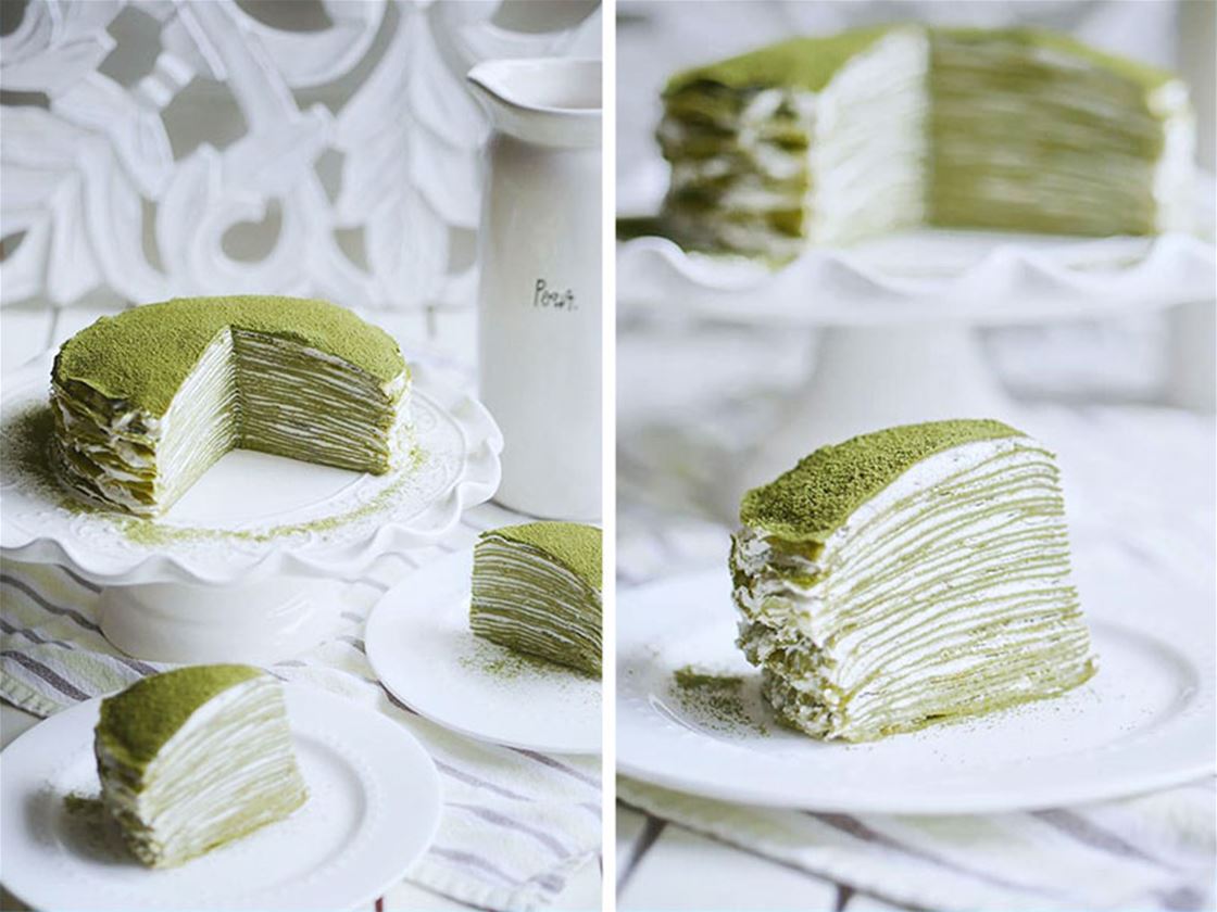 green tea mille crepe cake green tea mille crepe cake