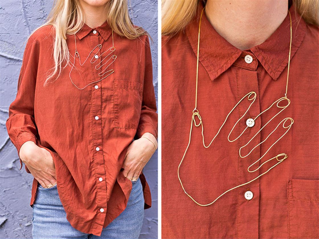 diy wire hand necklace diy wire hand necklace