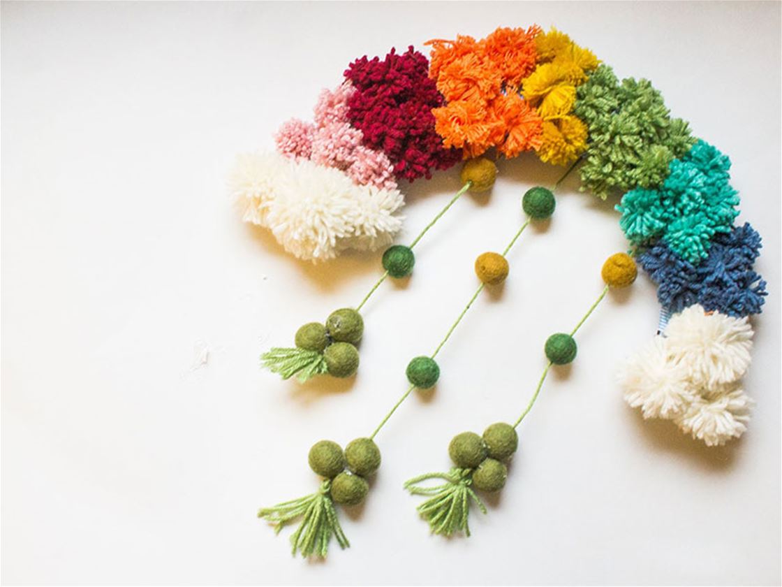 diy rainbow pom pom wreath diy rainbow pom pom wreath