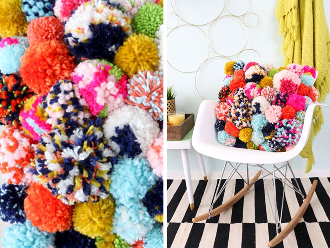 diy pom pom pillow diy pom pom pillow