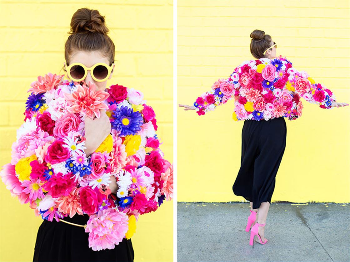 diy flower jacket diy flower jacket