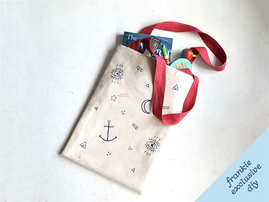 frankie exclusive diy: tattoo-inspired embroidered tote bag frankie exclusive diy: tattoo-inspired embroidered tote bag