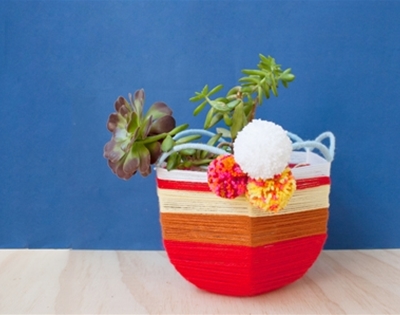 frankie exclusive diy: lampshade planter baskets