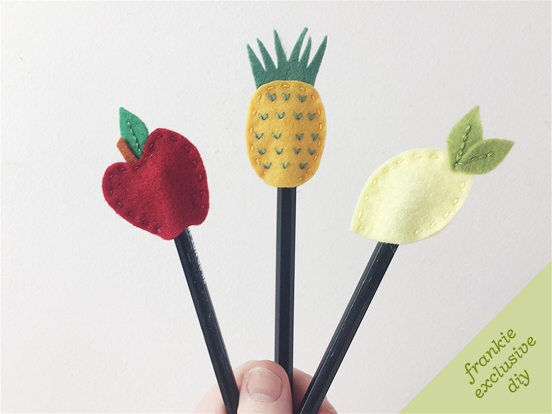 frankie exclusive diy: fruity pencil toppers frankie exclusive diy: fruity pencil toppers