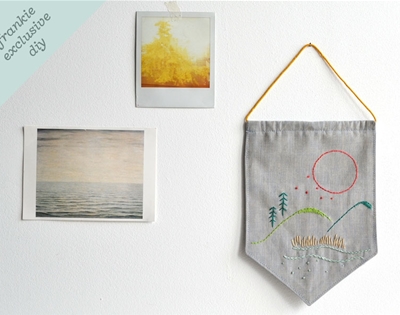 diy mini embroidered wall hanging