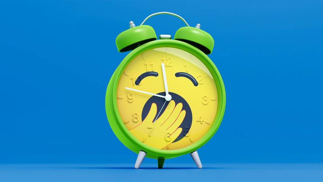 Alarm clock yawning because it hasn't got enough sleep Alarm clock yawning because it hasn't got enough sleep