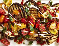 Spiced Grilled Eggplant with Fresh Tomato Salad
