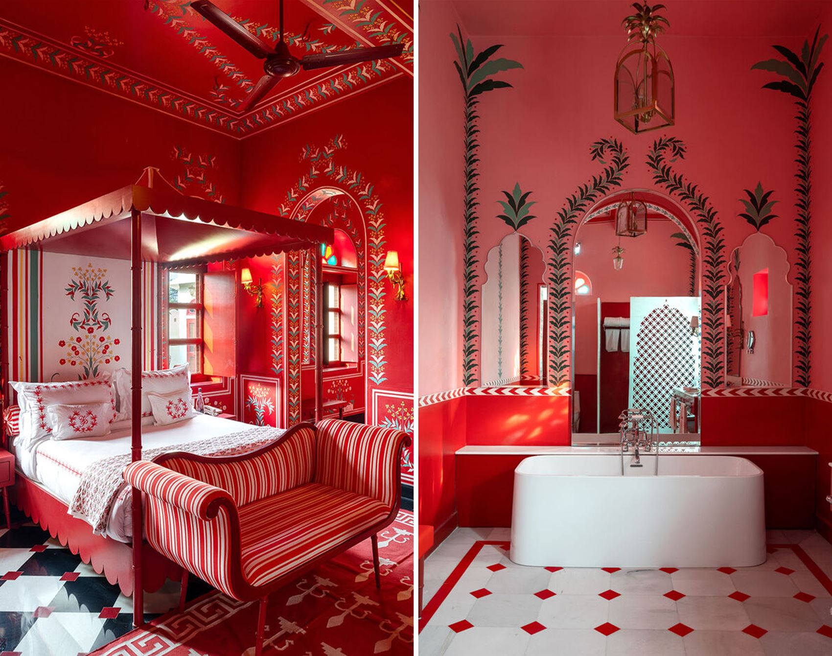 Hotel Rool Red this boutique indian hotel is entirely red, white and pink • travel ...
