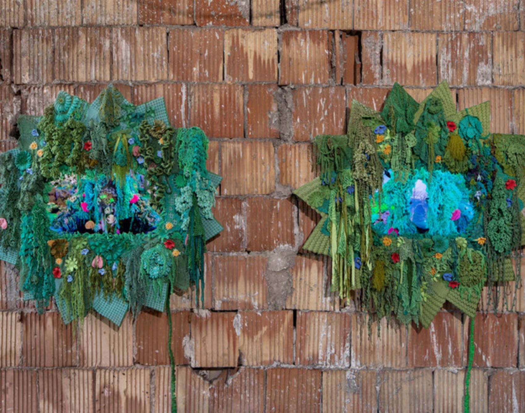 these leafy-green interiors are all crocheted by melissa webb ...