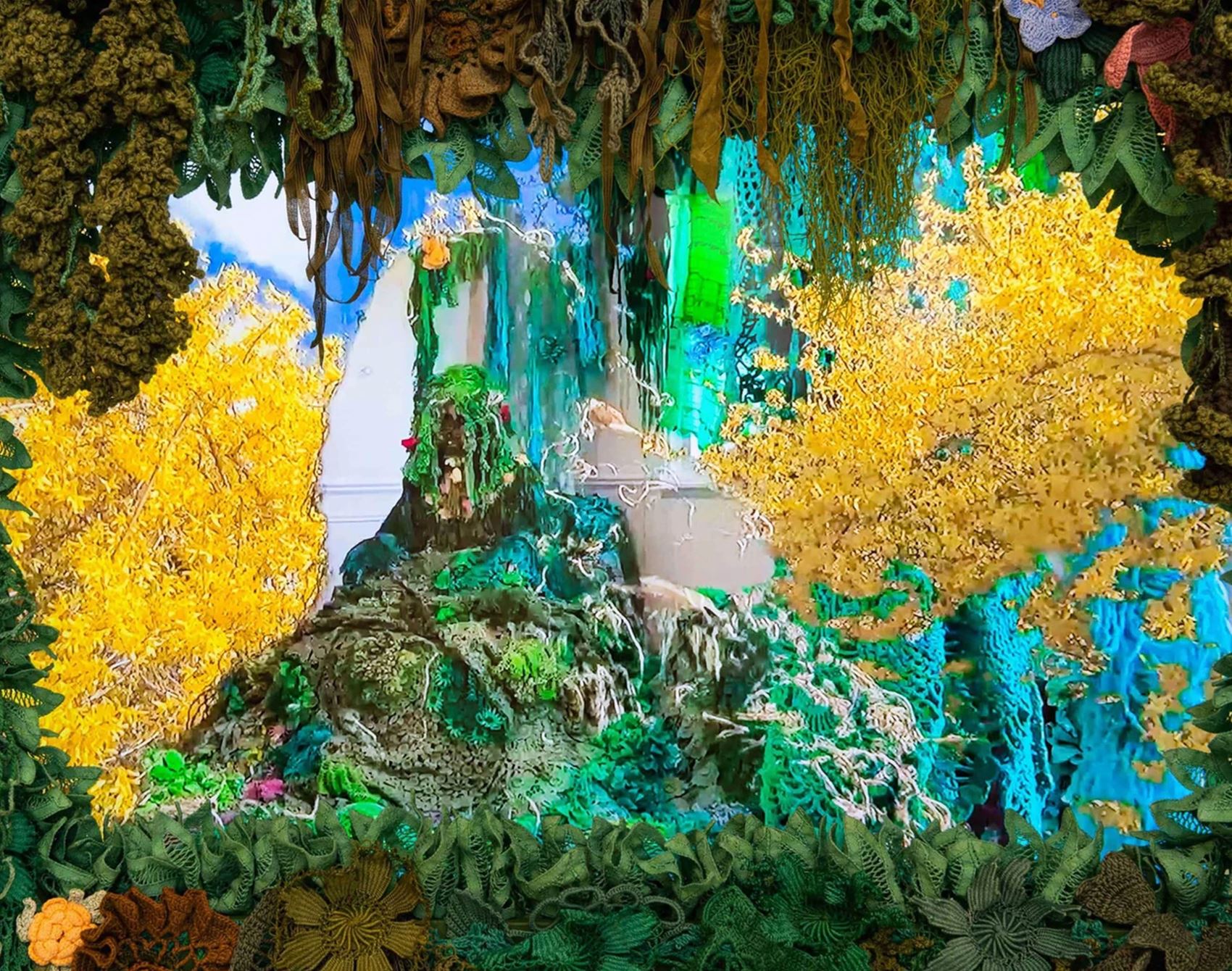 these leafy-green interiors are all crocheted by melissa webb ...
