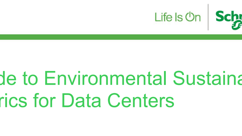 Guide to Environmental Sustainability Metrics for Data Centers