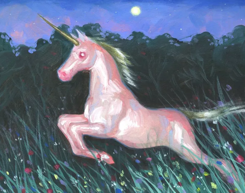 this artist taps into the timeless allure of unicorns with hazy paintings