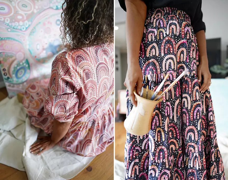 peep artist holly sanders' vibrant fabric range made with nerida hansen
