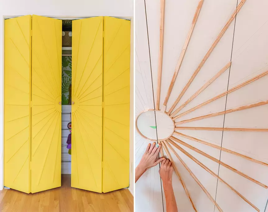 diy sunburst wardrobe doors
