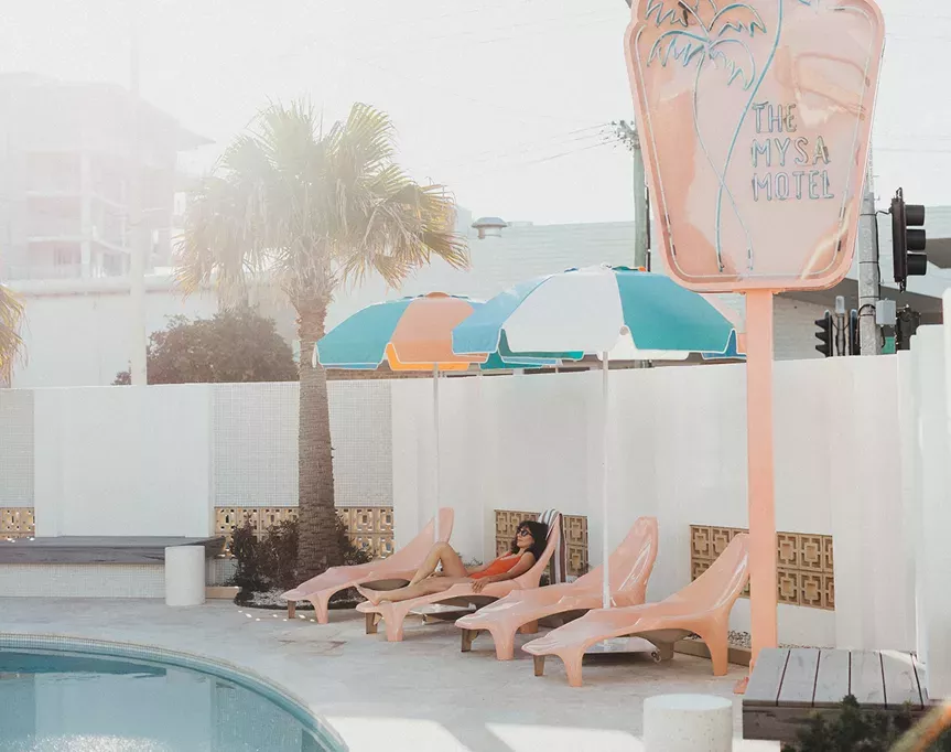 pastel palm springs-inspired paradise and art on the gold coast