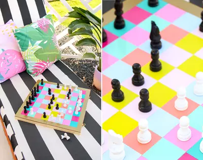 make your own colourful chess set