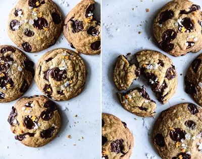 choc-chip cookies with orange zest, bourbon and brown butter
