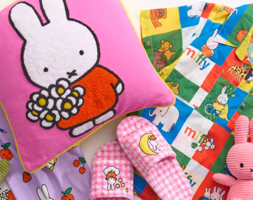 miffy has teamed up with kip&co for a snuggly birthday collab