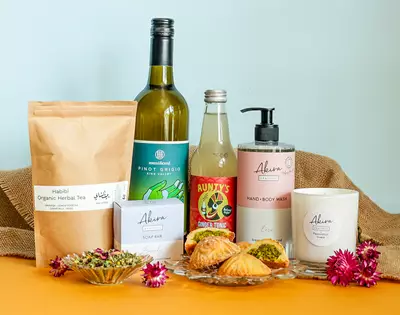 get a load of welcome merchant's goody boxes