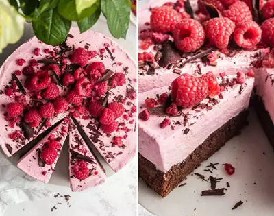choc-raspberry mousse cake