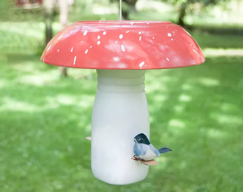 make your very-own diy mushroom bird feeder