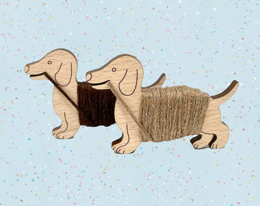 get a load of these dachshund bobbins by pip and chip