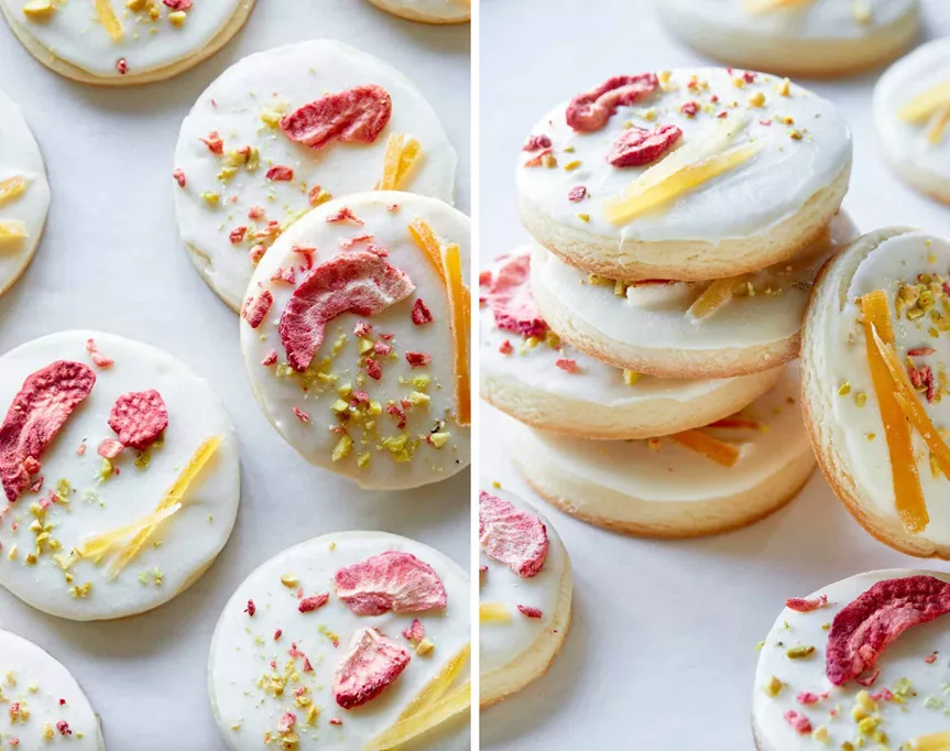 white chocolate dipped butter cookies