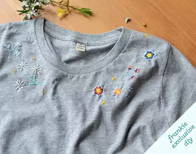frankie exclusive diy: floral embroidered t-shirt