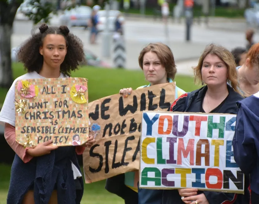 students striking for climate change action speak out