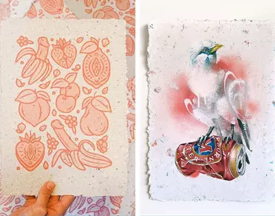 these artist papers are made from scraps