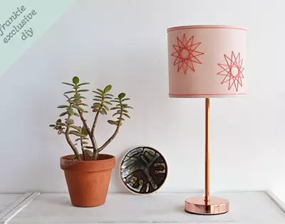 frankie exclusive diy: yarn embroidered lampshade